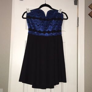 Strapless black and blue Dress